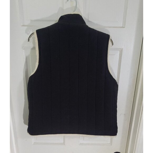 J Crew Womens Beige Black Full Zip Reversible Vest Mock Neck With Pockets Size M - Picture 9 of 14